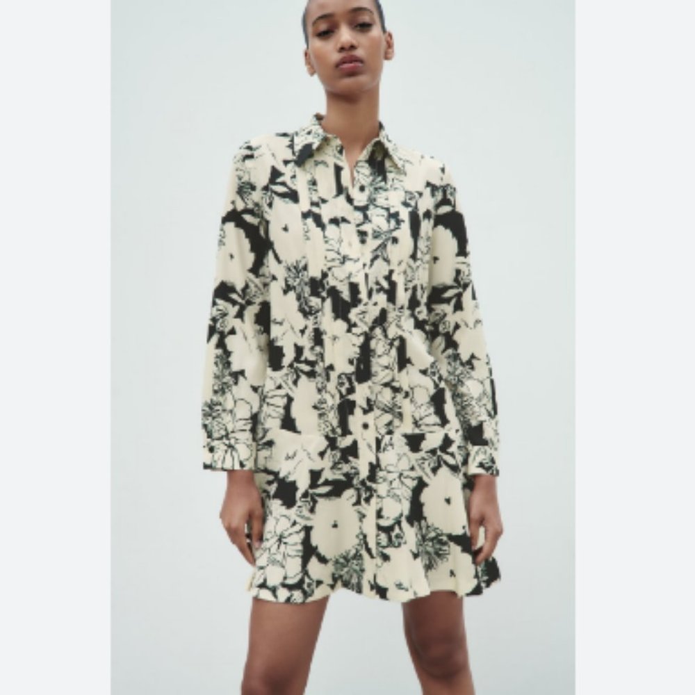 Zara Printed Shirt Dress - XS